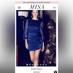 MISA LOS ANGELES amber dress in midnight shibori NWT